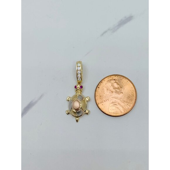 10k solid gold pendant turtle   ❤️ multitone - Tortuga - Picture 2 of 4